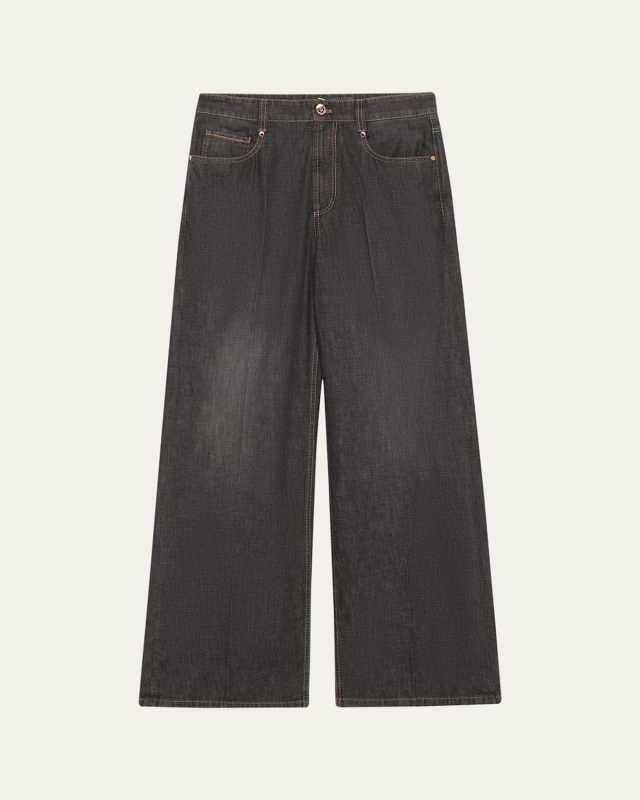 High-Rise Monili Wide-Leg Jeans
